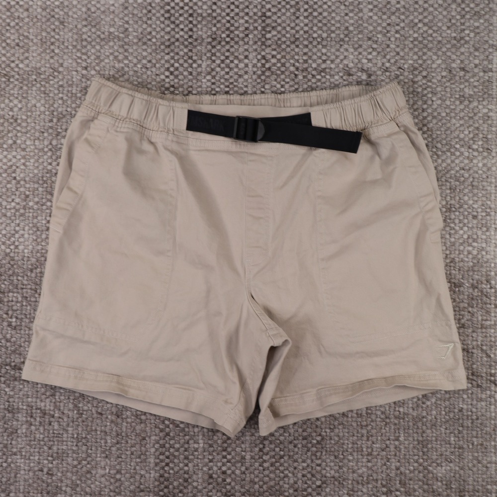 Gymshark Belted Athletic Shorts Mens Medium Tan Khaki Excellent Gorpcore Utility